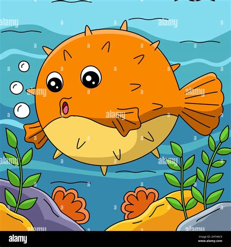 cartoon puffer fish